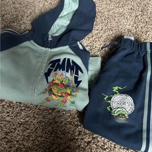 Kids Ninja Turtle Matching Set - Blue and Green
